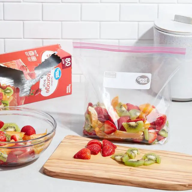 Alt view image 2 of 7 - Great Value Gallon Double Zipper Storage Bags, 80 Count