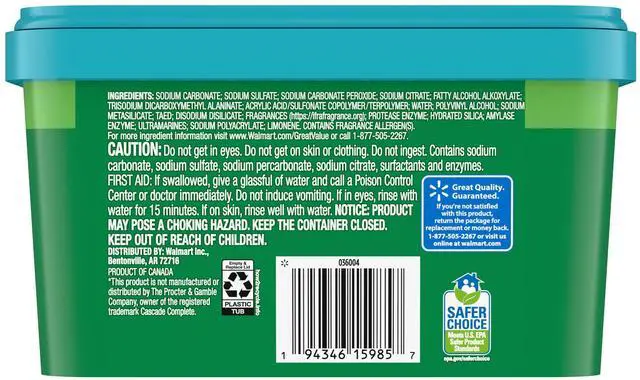 Alt view image 6 of 7 - Great Value Automatic Dishwasher Pacs, Fresh Scent, 78 Count
