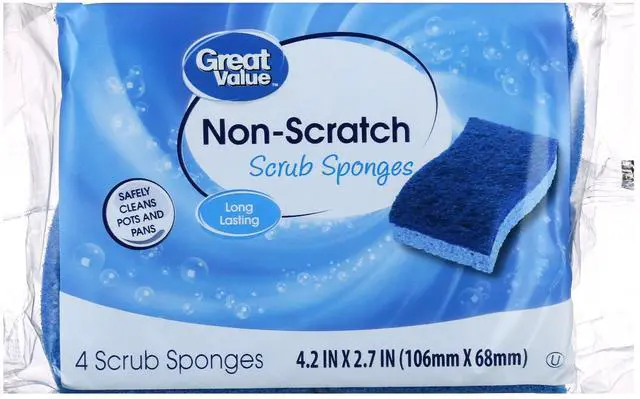 Alt view image 3 of 6 - (6 pack) Great Value Non-Scratch Scrub Sponges, 4 Count