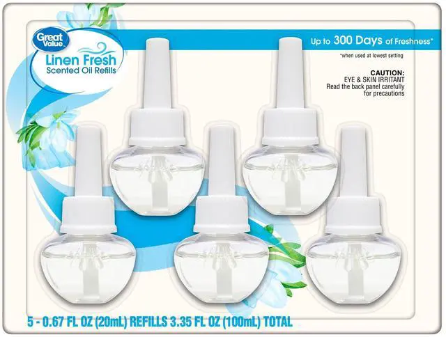 Main image of Great Value Plug-In Scented Oil Refills, Linen Fresh, 0.67 fl oz, 5 Count