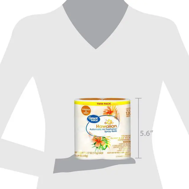 Alt view image 4 of 5 - Great Value Automatic Air Freshener Spray Refill, Hawaiian, 2 Pieces