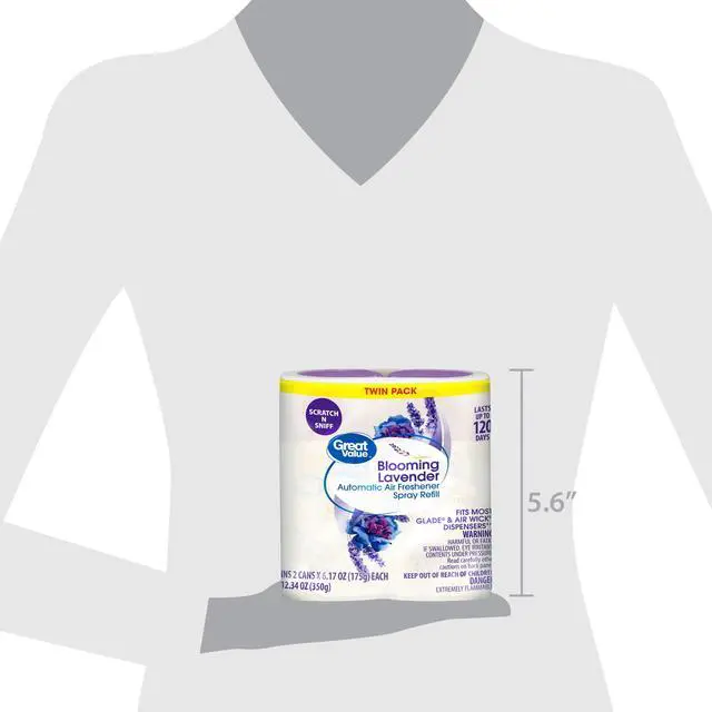 Alt view image 2 of 5 - Great Value Automatic Air Freshener Spray Refill, Blooming Lavender, 2-6.17 oz, 2 pieces