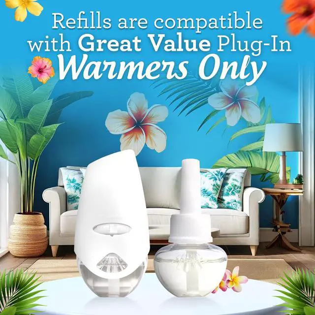 Alt view image 2 of 7 - Great Value Hawaiian Plug-In Air Freshener Refills, 5 Count, Up to 300 Days of Freshness
