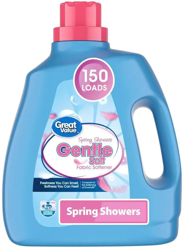 Main image of Great Value Gentle Soft Fabric Softener, Spring Showers, 111 fl oz, 150 Loads, Compare to the Softening of Downy®