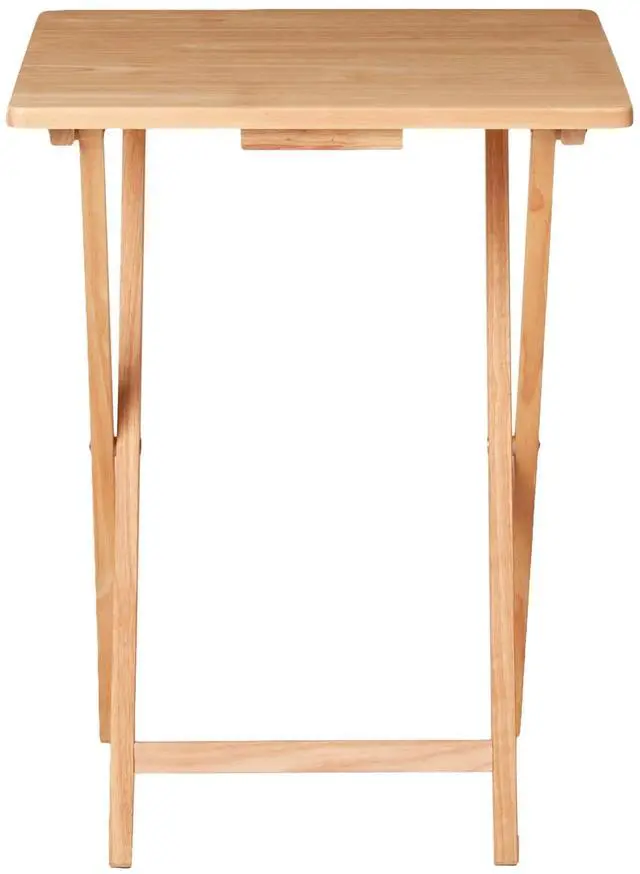 Alt view image 3 of 7 - Mainstays Rubberwood Folding TV Tray Table, Natural