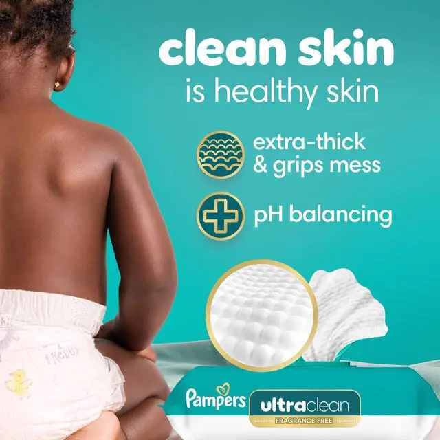 Alt view image 4 of 6 - Pampers Ultra Clean Baby Wipes, 2-Pack 156 Wipes (Select for More Options)