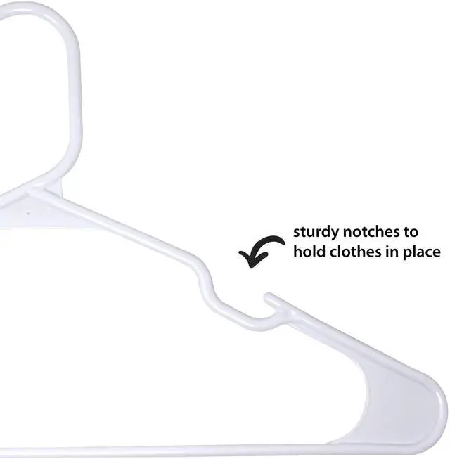Alt view image 3 of 5 - Mainstays Plastic Clothes Hangers, White, 50-Count, Everyday Use