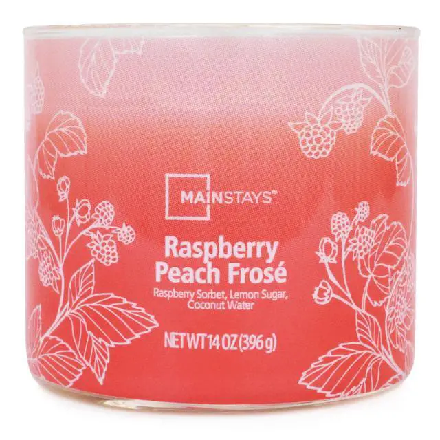 Alt view image 2 of 6 - Mainstays 3-Wick Ombre Wrap Raspberry Peach Scented Candle, 14 oz