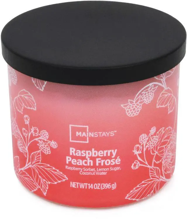 Main image of Mainstays 3-Wick Ombre Wrap Raspberry Peach Scented Candle, 14 oz
