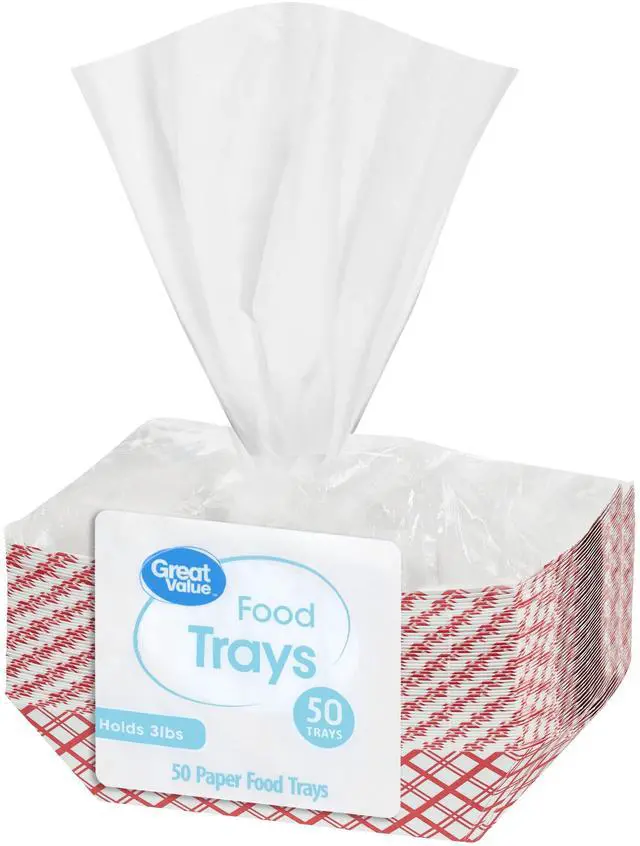 Alt view image 5 of 7 - Great Value Disposable Paper Food Trays, Holds Up to 3 lb, 50 Count