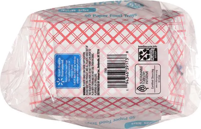 Alt view image 6 of 7 - Great Value Disposable Paper Food Trays, Holds Up to 3 lb, 50 Count