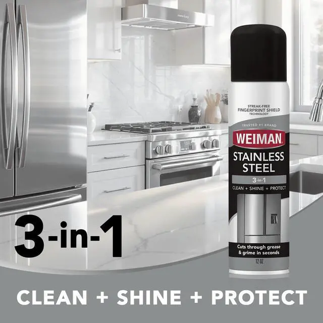 Alt view image 4 of 6 - Weiman Stainless Steel Cleaner & Polish Spray for Kitchen and Home Appliances, 12 oz, Floral Scent