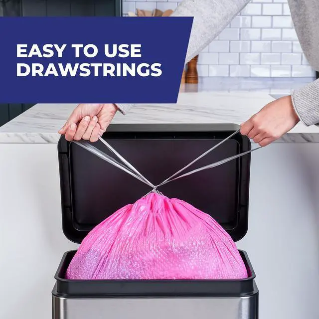 Alt view image 2 of 7 - Hefty Ultra Strong 13 Gallon Trash Bags, Tall Kitchen Trash Bags, Pink, Fabuloso Watermelon Scent, 20 Bags