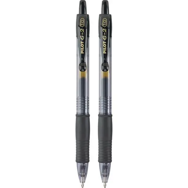 Alt view image 6 of 6 - Pilot G2 Retractable Gel Ink Pens, Bold Point, Black, 2 Count