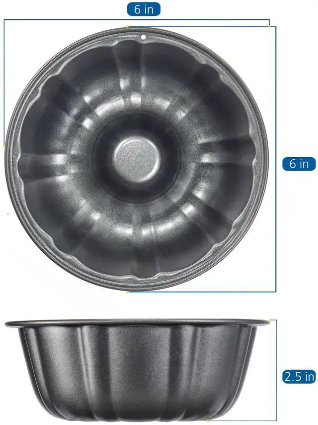 Alt view image 6 of 6 - Mainstays 6 inch Mini Fluted Cake Pan, Carbon Steel