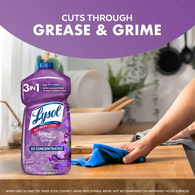 Alt view image 6 of 6 - Lysol All Purpose Cleaner, 2X Concentrated Multi-Surface Disinfectant Floor Cleaner for Mopping Solution, for Bathroom & Kitchen, Lavender & Cotton Blossom, 28 fl oz
