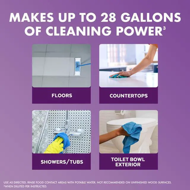 Alt view image 3 of 6 - Lysol All Purpose Cleaner, 2X Concentrated Multi-Surface Disinfectant Floor Cleaner for Mopping Solution, for Bathroom & Kitchen, Lavender & Cotton Blossom, 28 fl oz