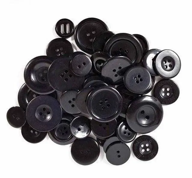 Alt view image 3 of 6 - Favorite Findings Value Black Assorted Sew Thru & Shank Buttons, 4 Ounces
