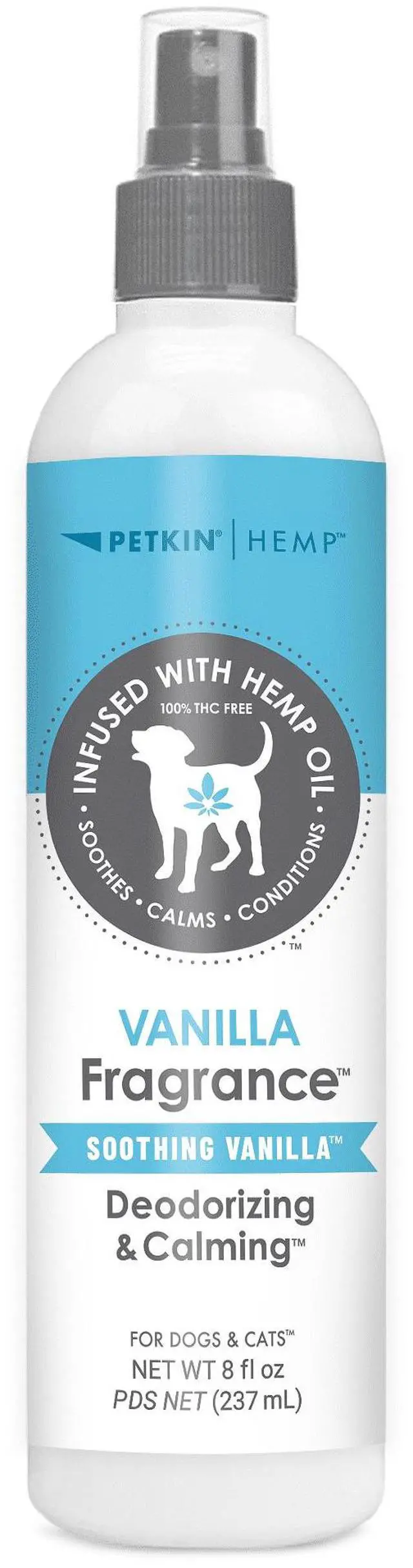 Main image of Petkin Vanilla Fragrance with Hemp Oil for Dogs and Cats, 8 fl oz