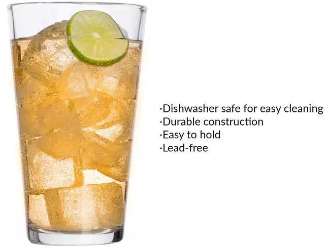 Alt view image 5 of 5 - (4 pack) Mainstays 16 oz Clear Pint Glass