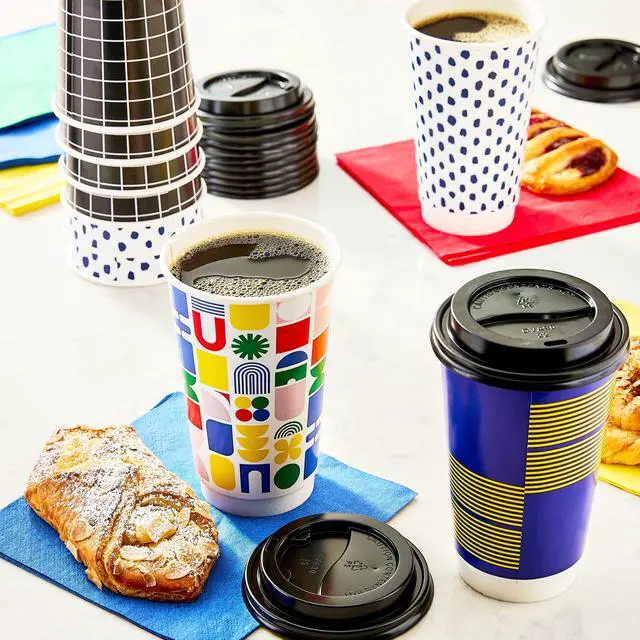 Alt view image 4 of 7 - Great Value Insulated Hot Paper Cups with Lids, 16 oz, 20 Count