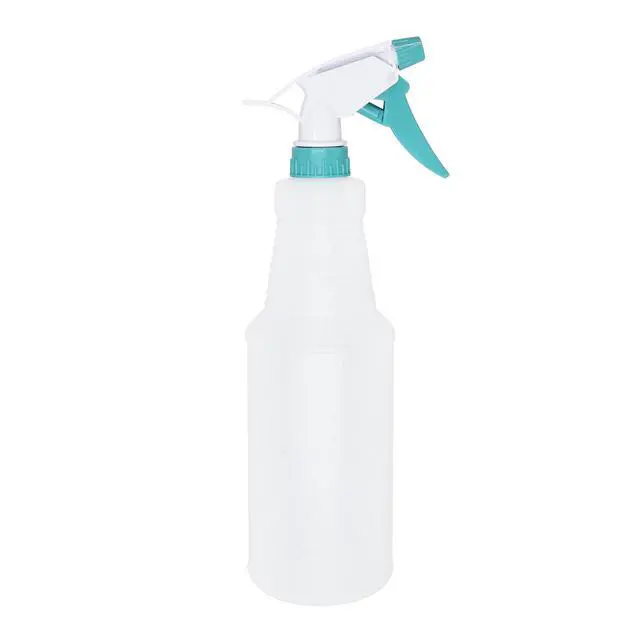 Alt view image 5 of 7 - (4 pack) Mainstays Plastic Clear Spray Bottle with Teal Lid and Nozzle, 28 oz.