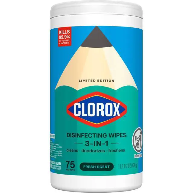 Alt view image 3 of 6 - Clorox Disinfecting Wipes Limited Edition Back to School, Bleach Free, Fresh Scent, 75 Count