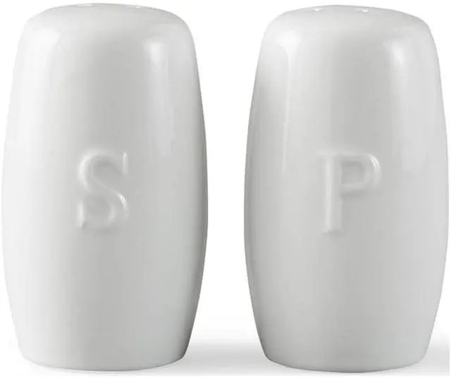 Main image of Better Homes & Gardens White Porcelain Embossed Salt & Pepper Shaker Set