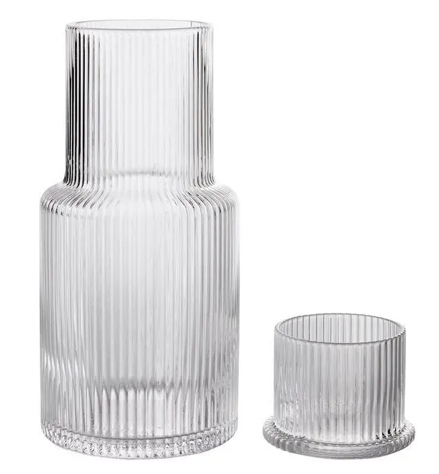 Alt view image 5 of 6 - Better Homes & Gardens Glass 30 oz Ribbed Carafe, Clear