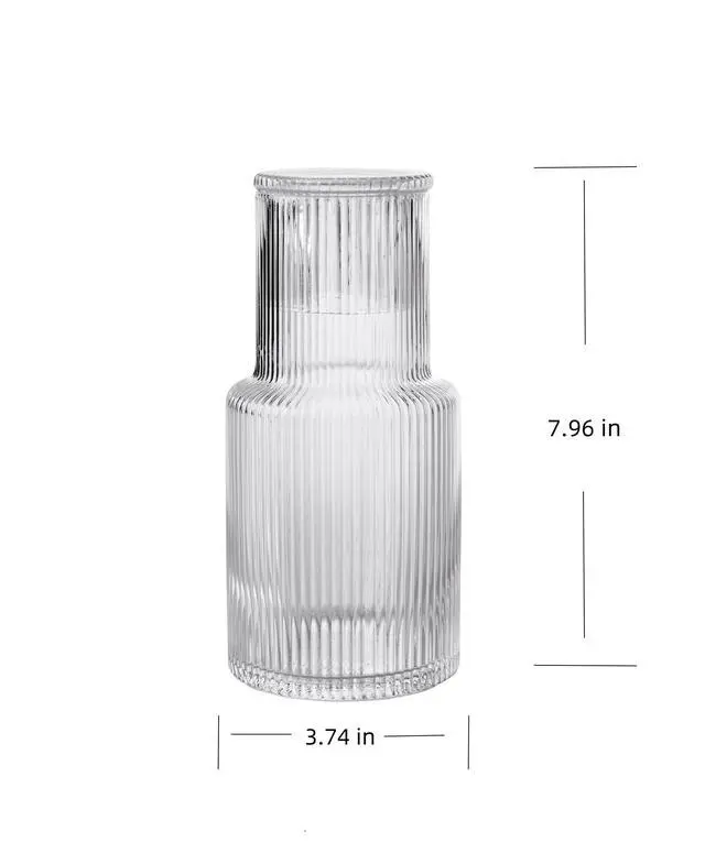 Alt view image 2 of 6 - Better Homes & Gardens Glass 30 oz Ribbed Carafe, Clear