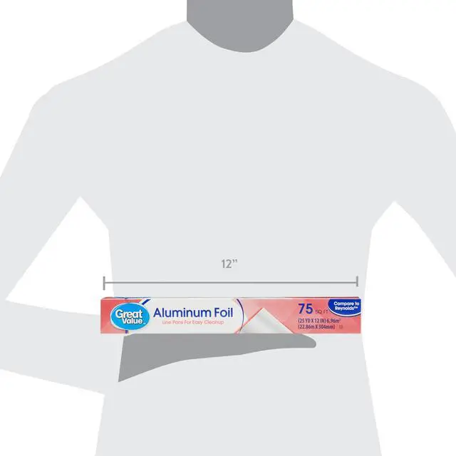 Alt view image 7 of 7 - Great Value Aluminum Foil, 75 sq ft
