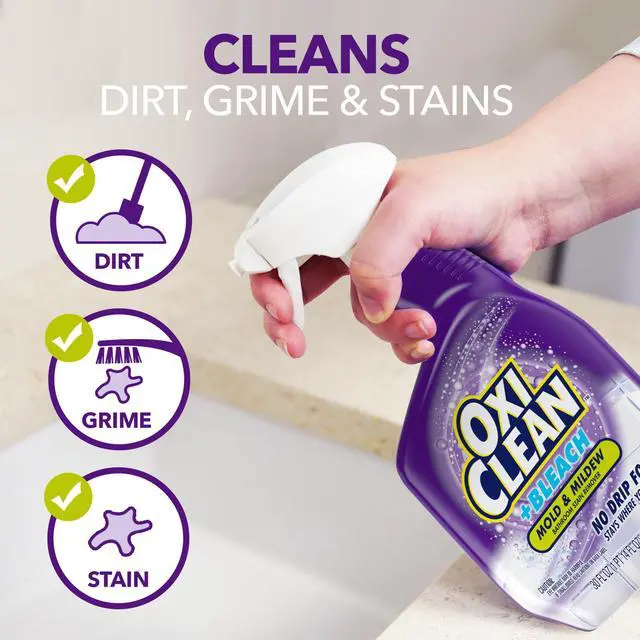 Alt view image 4 of 6 - OxiClean Plus Bleach, No Drip Foam, Mold & Mildew Bathroom Stain Remover, 30 oz