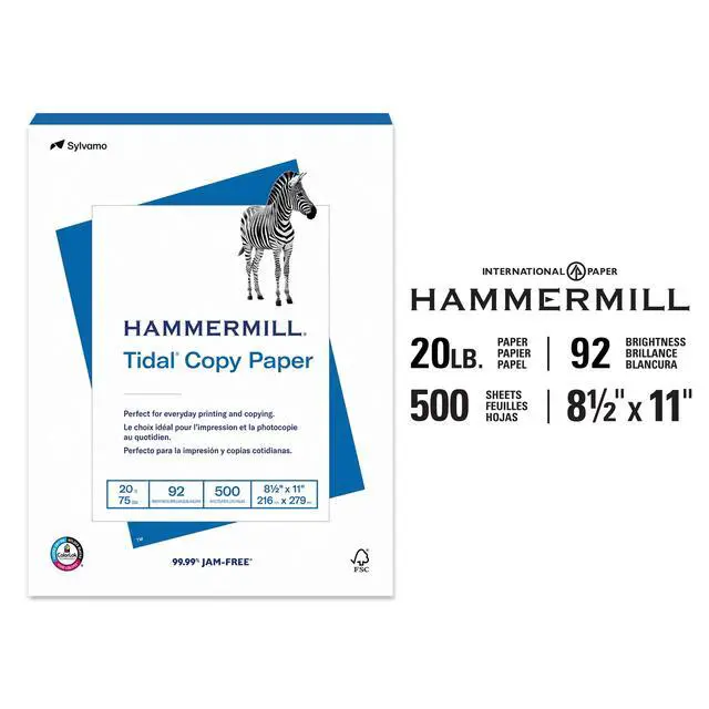 Alt view image 2 of 6 - Hammermill Tidal Copy Paper, 8.5" x 11", 20 lb, 92 Bright White, 500 Sheets