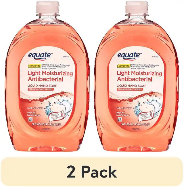 Main image of (2 pack) Equate Light Moisturizing Antibacterial Liquid Hand Soap, 50 fl oz, Compare to Softsoap® Crisp Clean Antibacterial Hand Soap with Moisturizers Active Ingredient