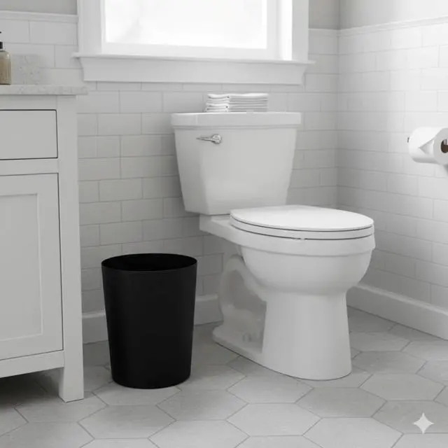 Alt view image 4 of 6 - Mainstays 5 Gallon Plastic Wastebasket, Open Top, Matte Black