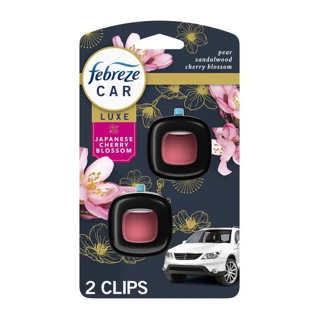 Alt view image 7 of 7 - Febreze Car Air Freshener, Odor-Fighting Auto Vent Clip, Japanese Cherry Blossom, 2 Count