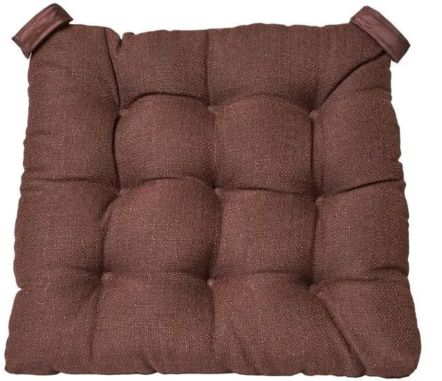 Main image of Mainstays Textured Chair Seat Pad (Chair Cushion), Brown Color, 1-Piece, 15.5" x 16"