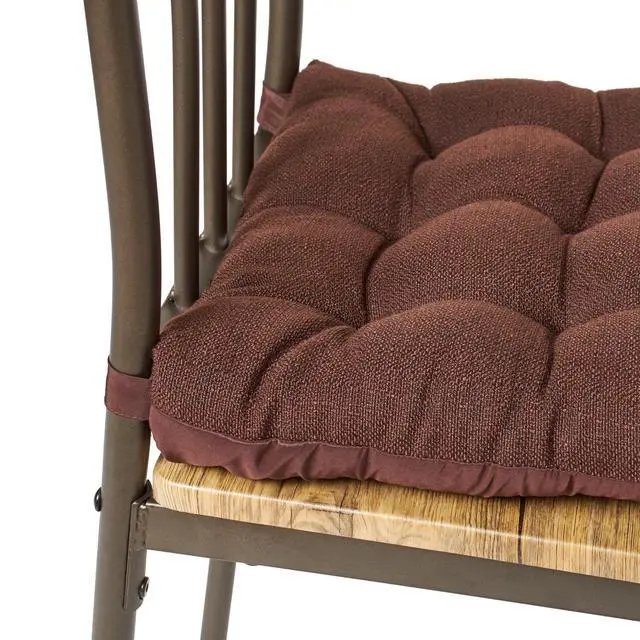 Alt view image 3 of 5 - Mainstays Textured Chair Seat Pad (Chair Cushion), Brown Color, 1-Piece, 15.5" x 16"