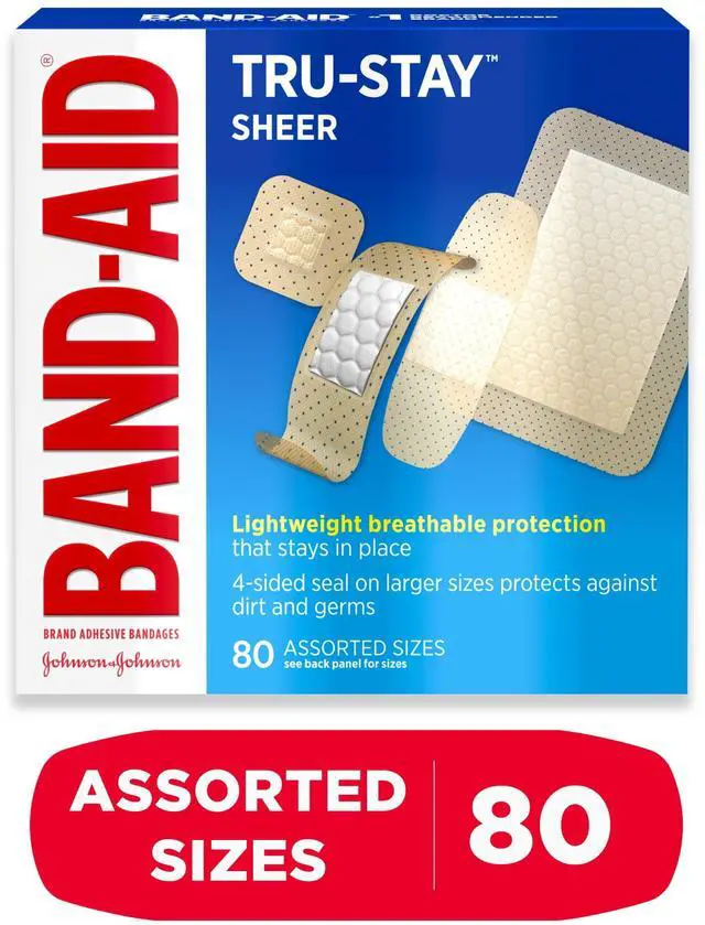Main image of BAND-AID Brand Tru-Stay Sheer Adhesive Bandages, Assorted, 80 Count