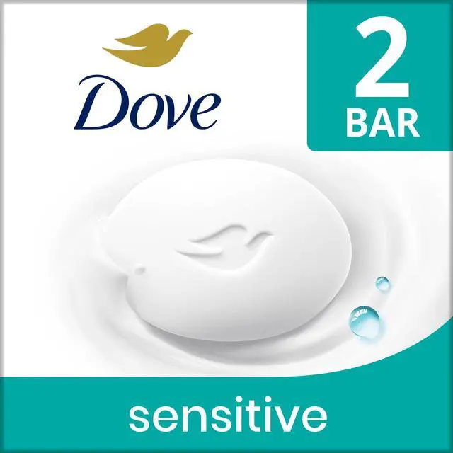 Main image of Dove Beauty Bar Soap For Sensitive Skin, Sensitive, Fragrance Free And Hypoallergenic, 3.75 oz 2 Bars