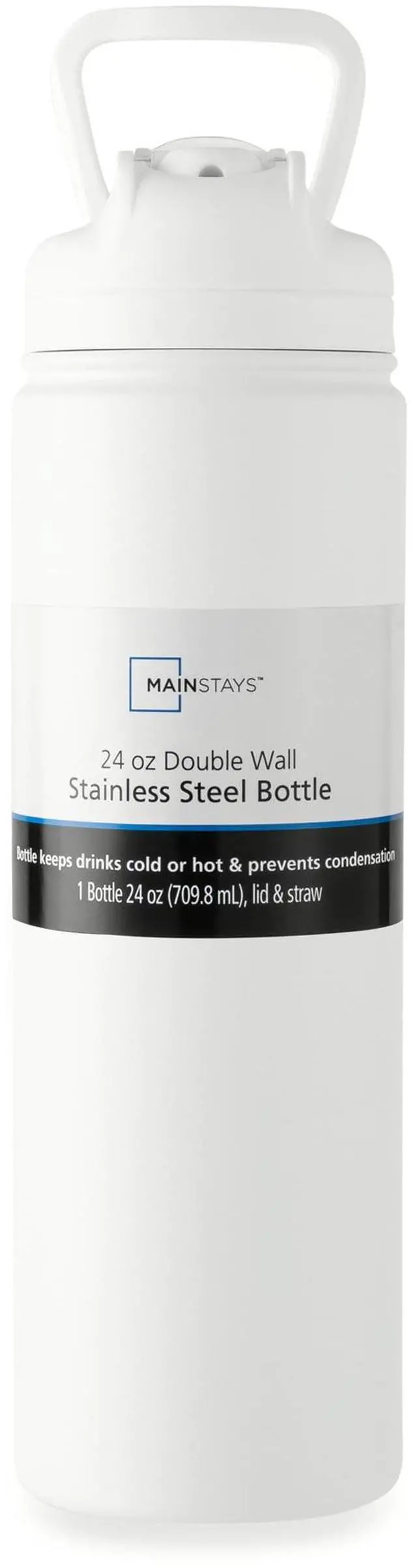 Alt view image 3 of 6 - Mainstays 24 oz Stainless Steel Sip Water Bottle, White