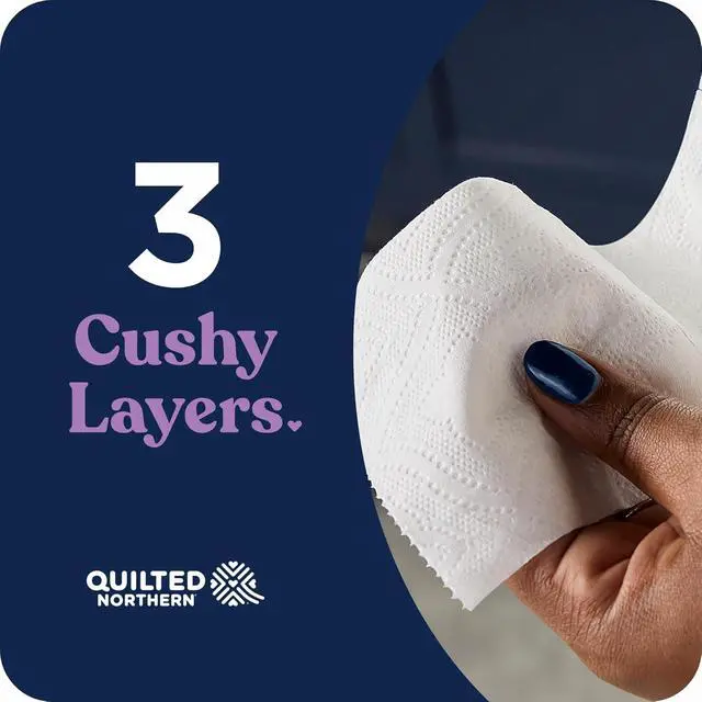 Alt view image 5 of 5 - Quilted Northern Ultra Plush Toilet Paper, 6 Mega Rolls = 24 Regular Rolls, 4X More Absorbent*, 3-Ply Soft Toilet Tissue