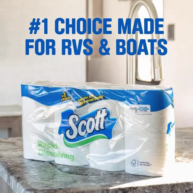 Alt view image 4 of 4 - Scott Rapid-Dissolving Toilet Paper, 12 Double Rolls, 231 Sheets per Roll