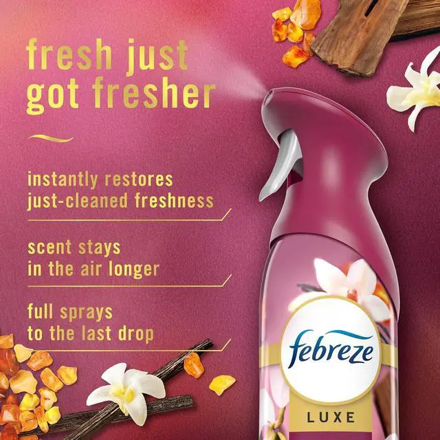 Alt view image 5 of 5 - Febreze Air Mist, Air Freshener Spray, Odor Fighting Room Spray, Deodorizer for Home Bathroom Kitchen Office Apartment Dorm Room Classroom, Vanilla Suede, 8.1oz, 2ct