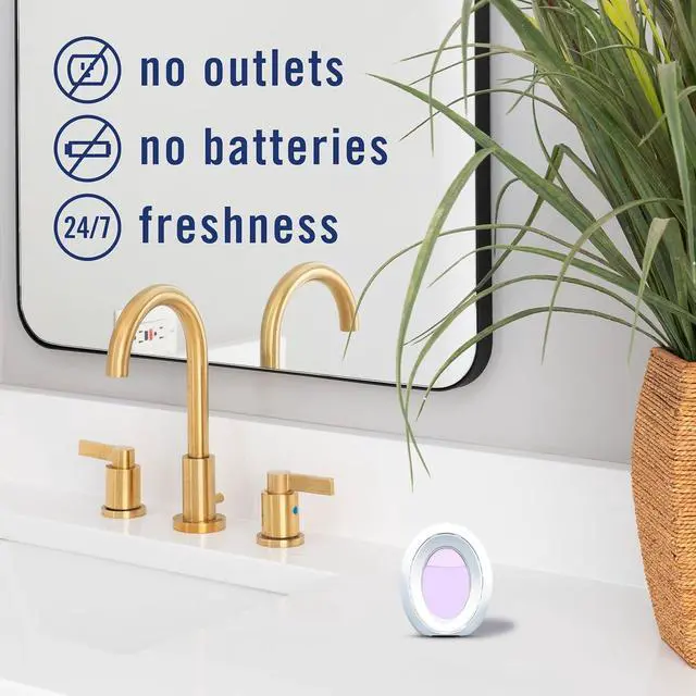 Alt view image 3 of 5 - Febreze Bathroom Air Freshener, Odor-Fighting, Plug In Alternative, Air Fresheners for Small Spaces in Home, Bathroom, Kitchen, & Closet, Lilac & Peach Scents, 4ct (2 of Each Scent)