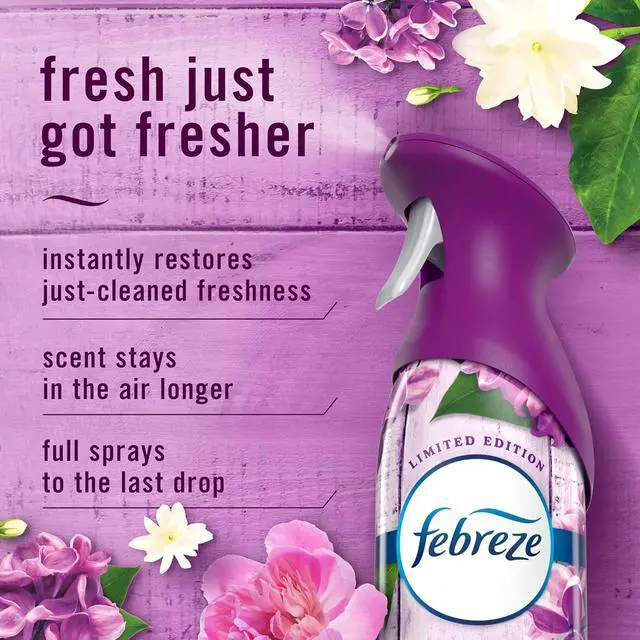 Alt view image 4 of 5 - Febreze Air Mist, Air Freshener Spray, Odor Fighting Room Spray, Deodorizer for Home Bathroom Kitchen Office Apartment Dorm Room Classroom, Lilac Sunrise Scent, 8.1oz (Pack of 3)