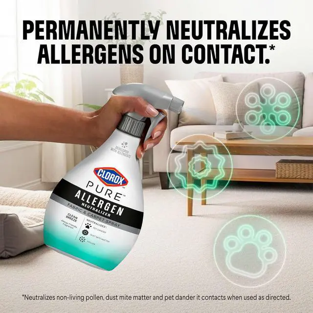 Alt view image 2 of 4 - Clorox PURE Allergen Neutralizer Fabric and Carpet Spray, 26 fl. oz.