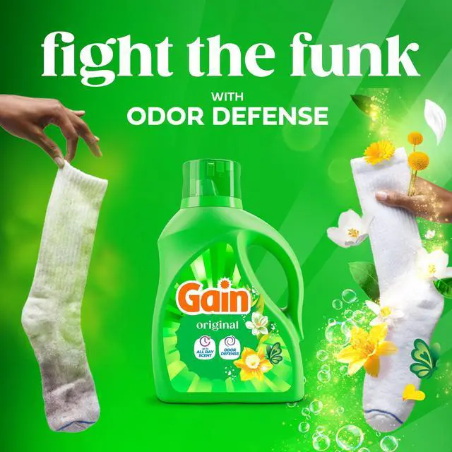 Alt view image 4 of 6 - Gain Liquid Laundry Detergent with Odor Defense Original Scent for HE Washing Machines 81fl oz 61Loads