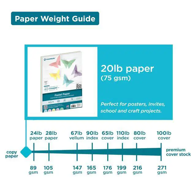 Alt view image 5 of 6 - PrintWorks Pastel Paper 8.5"x11" 100 Sheets 5 Assorted Pastel Colors 30% Recycled 20lb/75gsm SFI Certified (00577)