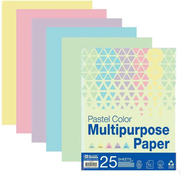 Main image of BAZIC Pastel Color Multipurpose Paper, 8.5 x 11 in, 25 Ct
